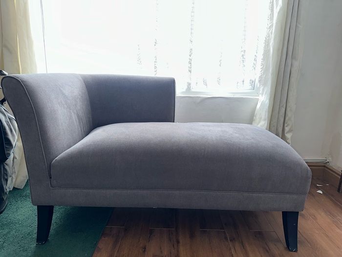 Grey chaise lounge