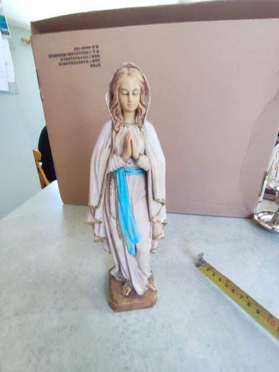 Vtg Malsiner Italy Virgin Mary Madonna Religious Catholic Praying Figurine 9.5 inches.