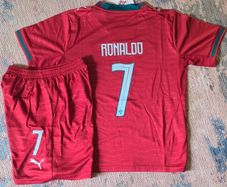 Portugal football jerseys and shorts Sizes 8 to 14 years