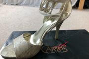 Carlos Santana gold sandals size 38