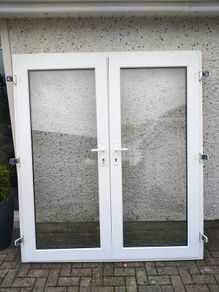 white upvc French door