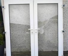 white upvc French door