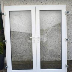 white upvc French door