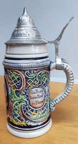 German Beer Stein Pewter Lid Vintage Made in Germany