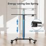 Mobile Standing Desk with 4 Rolling Castors, Height Adjustable Desk on Wheels, Portable Stand Up Desk, Over-Bed Table for Living Room, Bedroom, Medical Use, Ergonomic, Space Saving Image 6