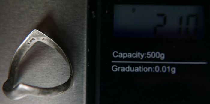 Vintage Sterling Silver Double Wishbone Band Ring size P - 2,10g
