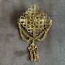 Vintage Gold Tone Filigree Tassel Brooch Image 2
