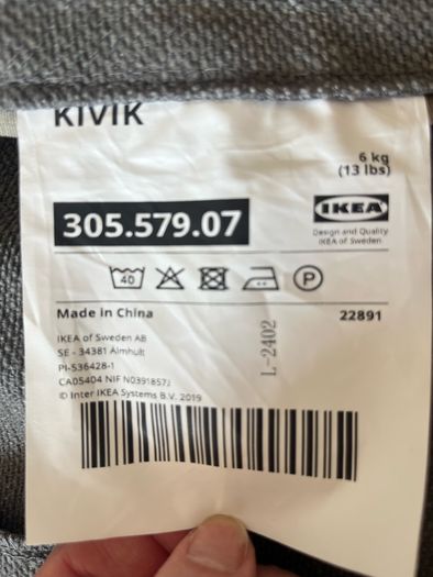 Ikea Kivik couch cover - grey