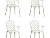 Garden Chairs 4 pcs Cast Aluminium White