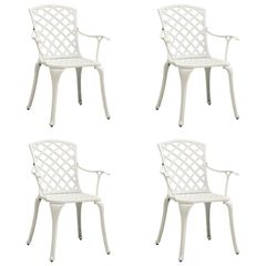Garden Chairs 4 pcs Cast Aluminium White