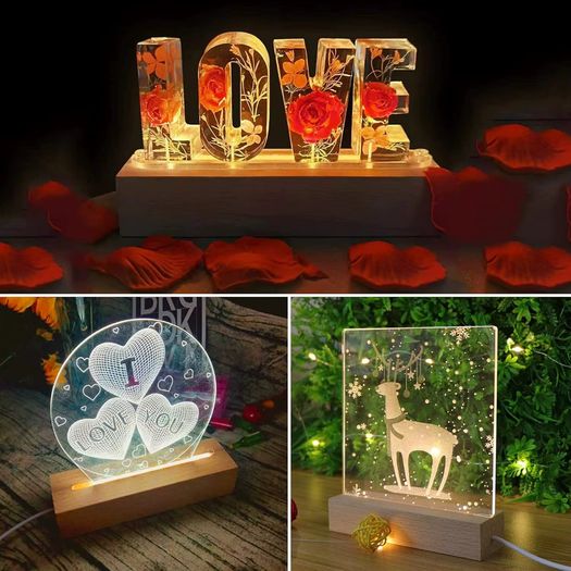 Oval Wooden Base LED Light For Acrylic Resin Art - BULK SALE