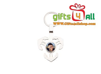 Personalised Photo Anchor Fidget Spinner Keyring - Silver