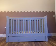 Mamas & Papas Mia Sleigh Cotbed and under bed storage