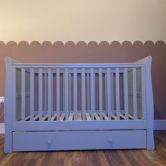 Mamas & Papas Mia Sleigh Cotbed and under bed storage