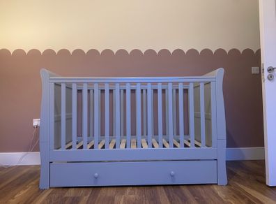 Mamas & Papas Mia Sleigh Cotbed and under bed storage