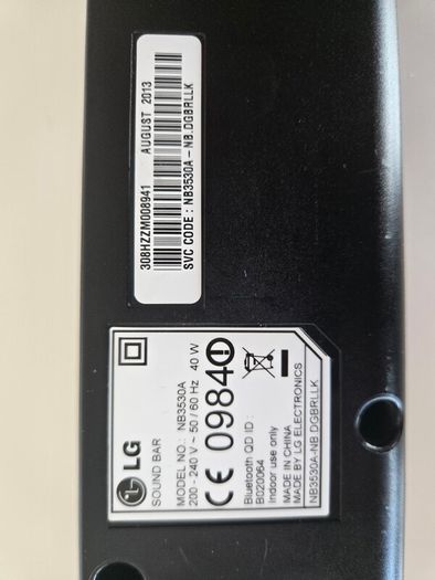 LG Sound Bar System with Subwoofer and Remote