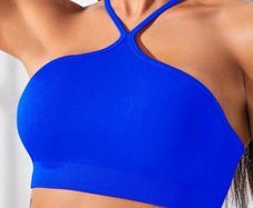 Royal Blue Halter neck Sports Top, size S
