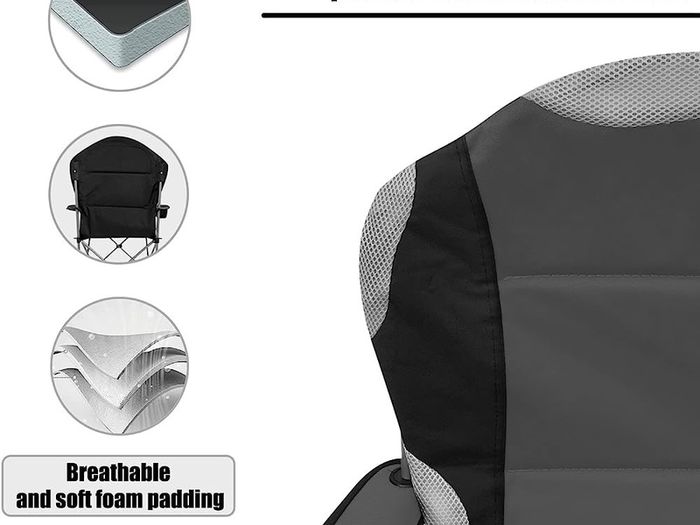 Camping Chair, Padded Camping Chairs for Adults with Armrests and Cup Holder, Heavy Duty Folding Chair Portable for Fishing Beach, Perfect for Caravan Trips, BBQs, Garden, Picnic, Travelling (FREE SHIPPING)