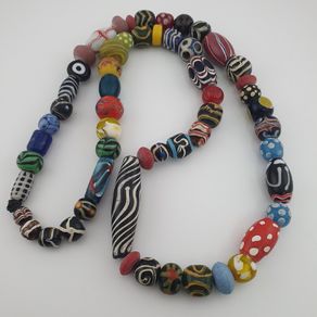 Antique Venetian Style MultiColor Mix Glass Beads Necklace