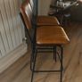 Brown leather bar stools Image 2