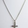 Vintage 925 Sterling Silver Cross Pendant Necklace with Marcasite detail Image 3