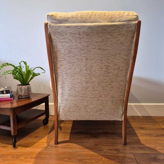 Vintage Mid-Century Modern High-Back Lounge Chair