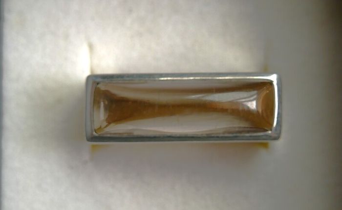 Vintage 925 Sterling Silver Ring with Rectangular Stone