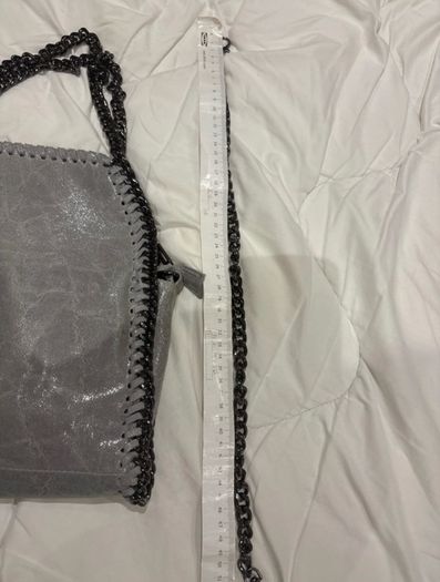 Silver grey Italian leather bag