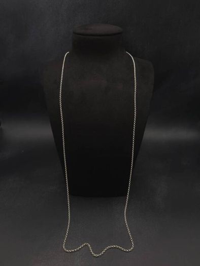 925 Vintage Sterling Silver Long Belcher Chain