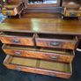 Antique Victorian Walnut Mirrored Vanity Dresser Image 3