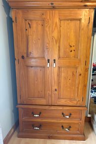 Herbersham Plantation solid pine wardrobe with 2-door base