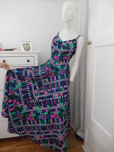 Vintage Designer Jean Allen London Maxi Dress