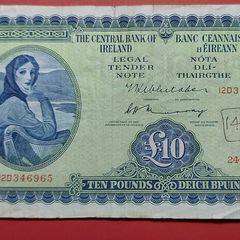 Irish 1973  Lavery Ten pound  banknote in  fine condition