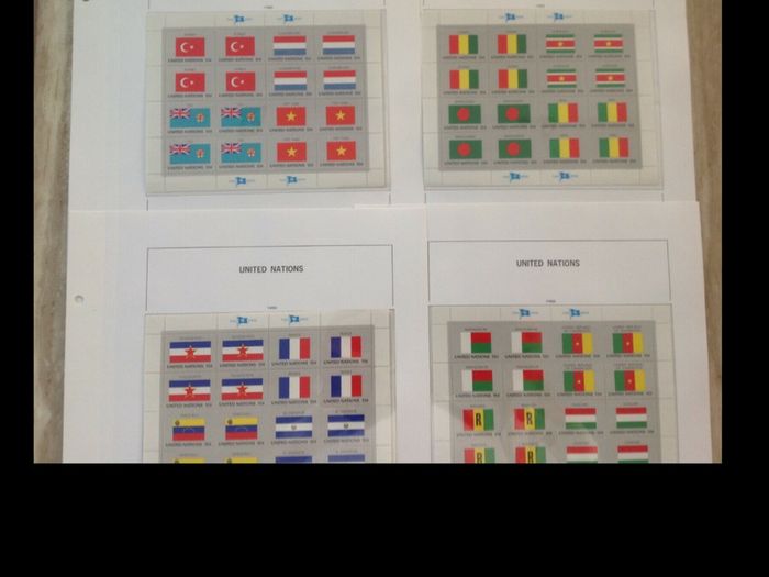 Stamp collection UN New York flag sheetlets