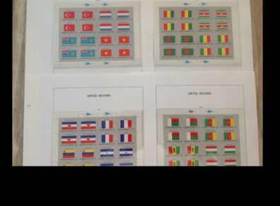 Stamp collection UN New York flag sheetlets