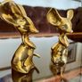 Two Vintage Stylised Big Eared Brass Mouse Figurines Brass Mice Ornaments 1970s Image 4
