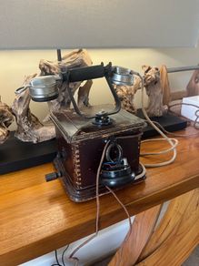 Antique Burgunder Paris c1910 Crank Telephone