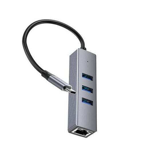 HOCO. Hub Type-C Gigabit Ethernet (USB to USB3.0 3 + RJ45) for data transfer