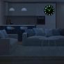 12 Inch Luminous Wall Clock Silent Wooden Design Night Lights Round Wall Clock for Living Room and Bedroom (Battery Not Included) - Brown Image 4