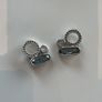 Signed Swarovski Silver Tone Crystal Clip on Earrings Image 5