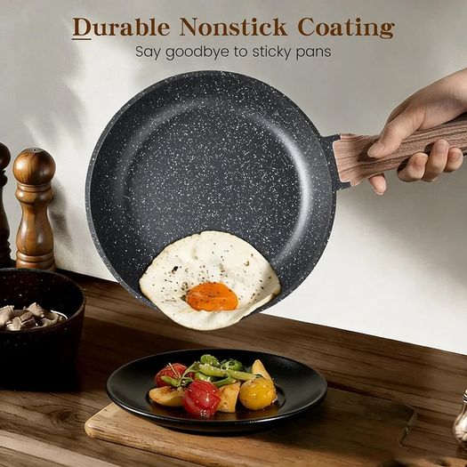 Induction Hob Pots and Pans Set 13pcs Nonstick Cooking Pans Set, Black Granite Cookware Set with Lid, Non Stick Saucepan Set, Frying Pan Set, PFOS & PFOA Free