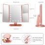 Vanity Makeup Mirror,1x/2x/3x Tri-Fold Makeup Mirror with 21 LED Lights and Adjustable Touch Screen Image 7