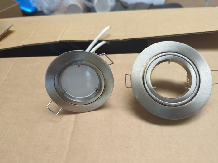 Downlight Fittings GU10 Brushed Steel / Chrome adjustable 50 plus