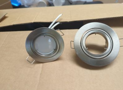 Downlight Fittings GU10 Brushed Steel / Chrome adjustable 50 plus