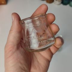 236 - Set of 3 1950s Vintage Clear Glass Embossed Letters Science Medicine Pills Chemicals Collectible Decorative Jars