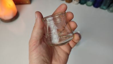 236 - Set of 3 1950s Vintage Clear Glass Embossed Letters Science Medicine Pills Chemicals Collectible Decorative Jars
