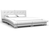 Bed Frame White Faux Leather 135x190 cm