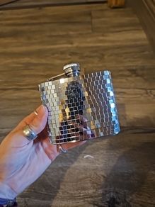 disco ball hip flask
