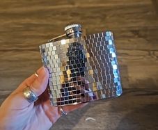 disco ball hip flask