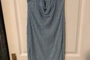 oh polly mini beaded pale blue dress size 12 - new with tags